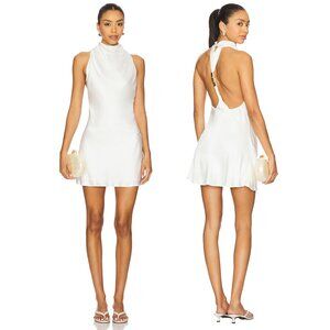 **NWT SNDYS Nixie Mini Dress – White, size XS - Open Back, Gold Hardware